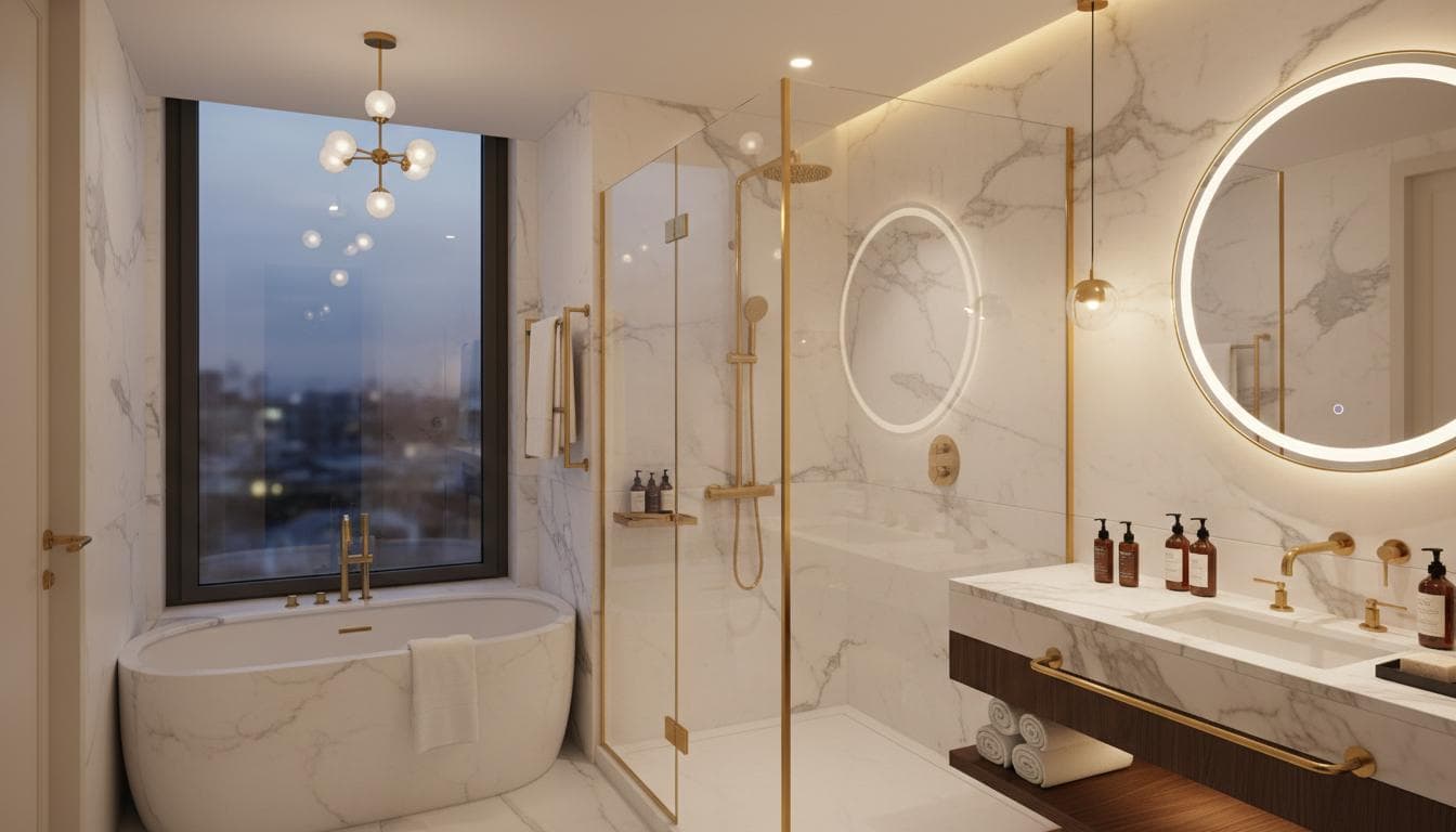 Bagno privato con doccia e set di cortesia in una camera del B&B Gallery Luxury di Palermo